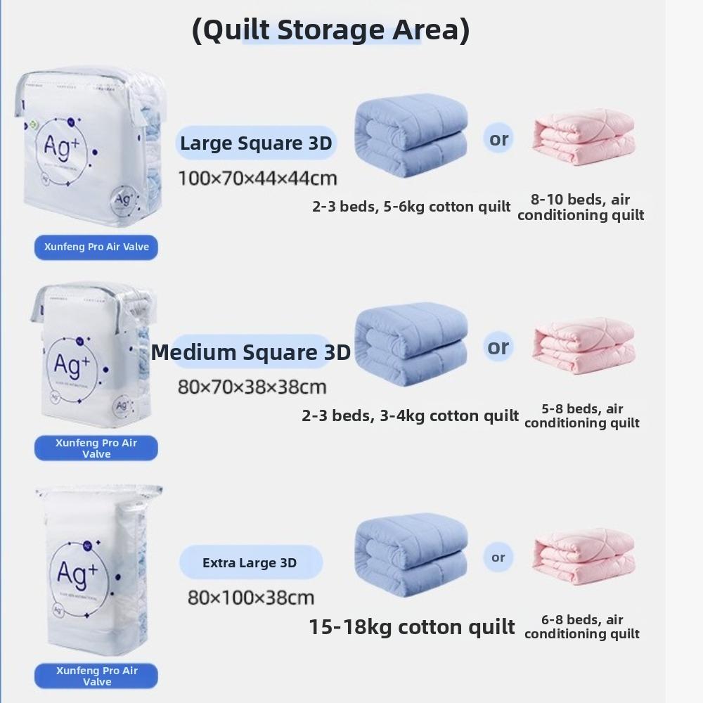 PA+PE Material Compression Bags No Pump Quilt Organizer Bag New Vacuum Storage Bags Home Use