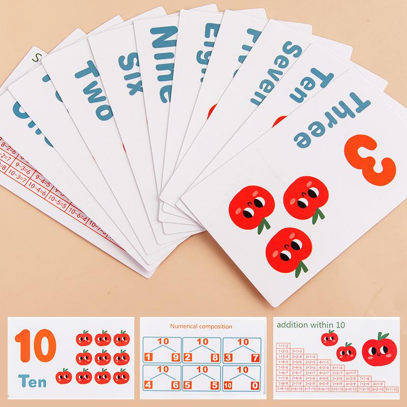 Baby Montessori Digital Apple Tree Education Wooden Toys Children Learn Digital Clip Beads Skills Training Early Education Game