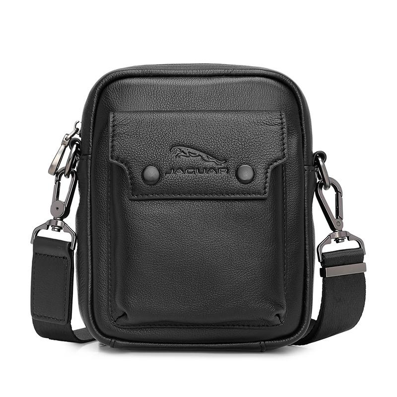 

New JAGUAR Cow Leather Shoulder Bag, Crossbody Bag, Sling Bag Regular Men s Black JX1230251101 15.0*7.1*19.1CM