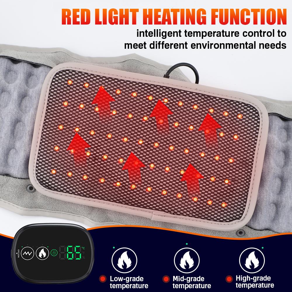 Heating Waist Massager Belts Vibration Inflatable Lumbar Pads Heated Back Protector Infrared Massage Waist Muscle Relaxer Warmer