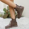 Fashion New Women Fashion Cross-tied Women's Boots Daily Boots Women Hot Sale Round Toe Comfortable Flat Shoes Ankle Boots Zapatos Mujer