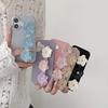 Japanese and Korean Leather Flower iPhone16promax Mobile Phone Case Apple 13 Pro Wristband 12 Women's 15P Wrist 16E