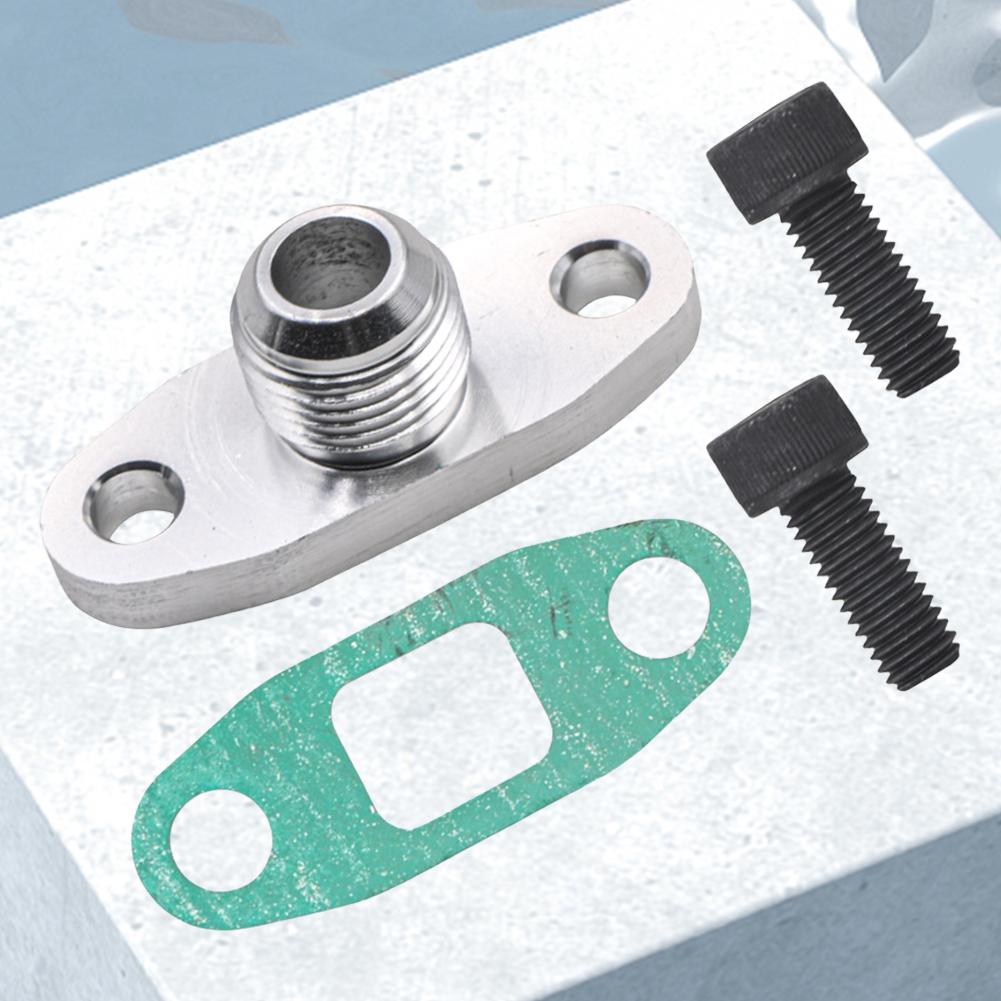 Aluminum Turbo Oil Drain Outlet Flange Gasket Adapter Set 10AN Fitting for T3 T4 T35 T40 T60 T70