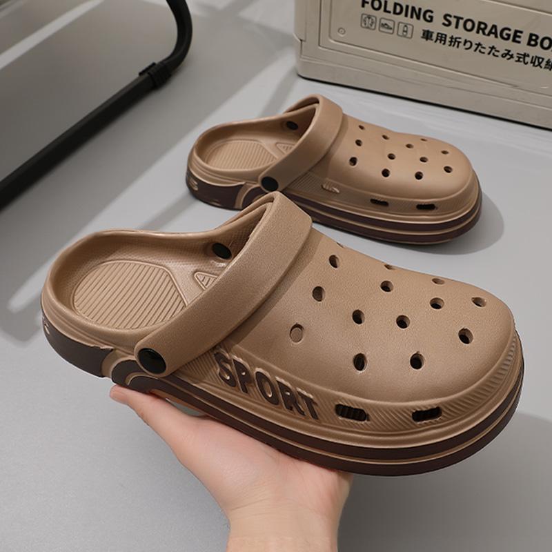 Thick Soled Anti Slip Two on Sandals for Women, New Style for Indoor and Outdoor Wear, Perforated Shoes for Men in Summer