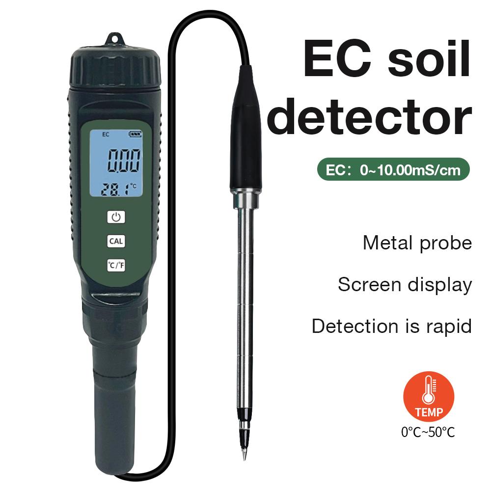

EC-817 Digital EC Temp Soil Tester 0.00~10.00mS/cm Soil Tester Multifunction EC Temp Detector EC Analyzer for Garden