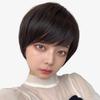 AQUADOLL Short Full Wig, High Tone, Ash, Blonde, Greige, Brown, Free Size, DBR (Deep Brown) (wg346DBR)