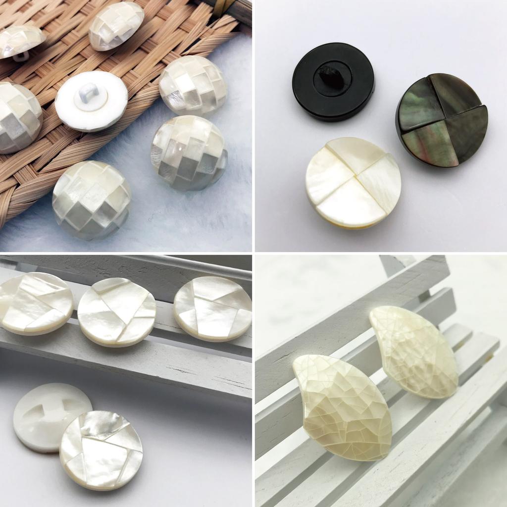 10Pcs Buttons Imported From Japan, Hand-Inlaid Craft Shell Buttons, Fashion Coat Buttons For Haute Couture