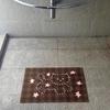 VIKAMA plaid starry bear bathroom mat, anti slip quick drying foot mat, atmospheric feeling, bathroom decoration