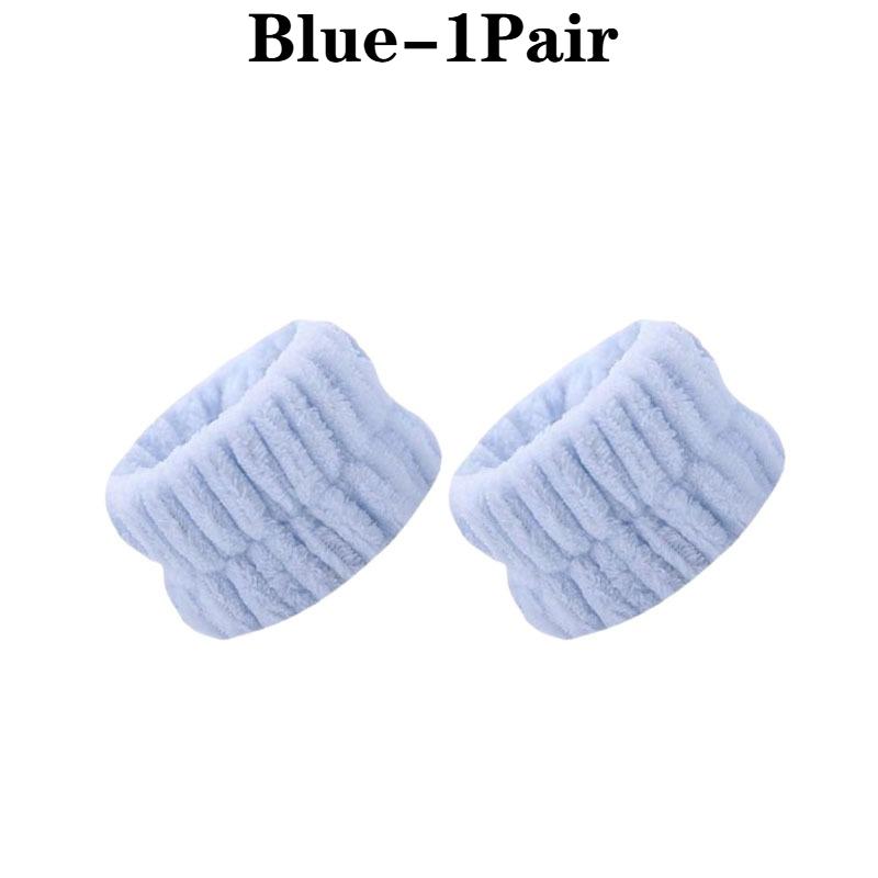 1/2Pairs Women Waterproof Face Wash Set Soft Wristband and Headband for Facial Cleaning Absorbent Microfiber Towel Wristband