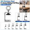 1pc 304 Stainless Steel Square Clamp Pull Ring Fixed Holder Clip C-clamp  Hardware Fasteners