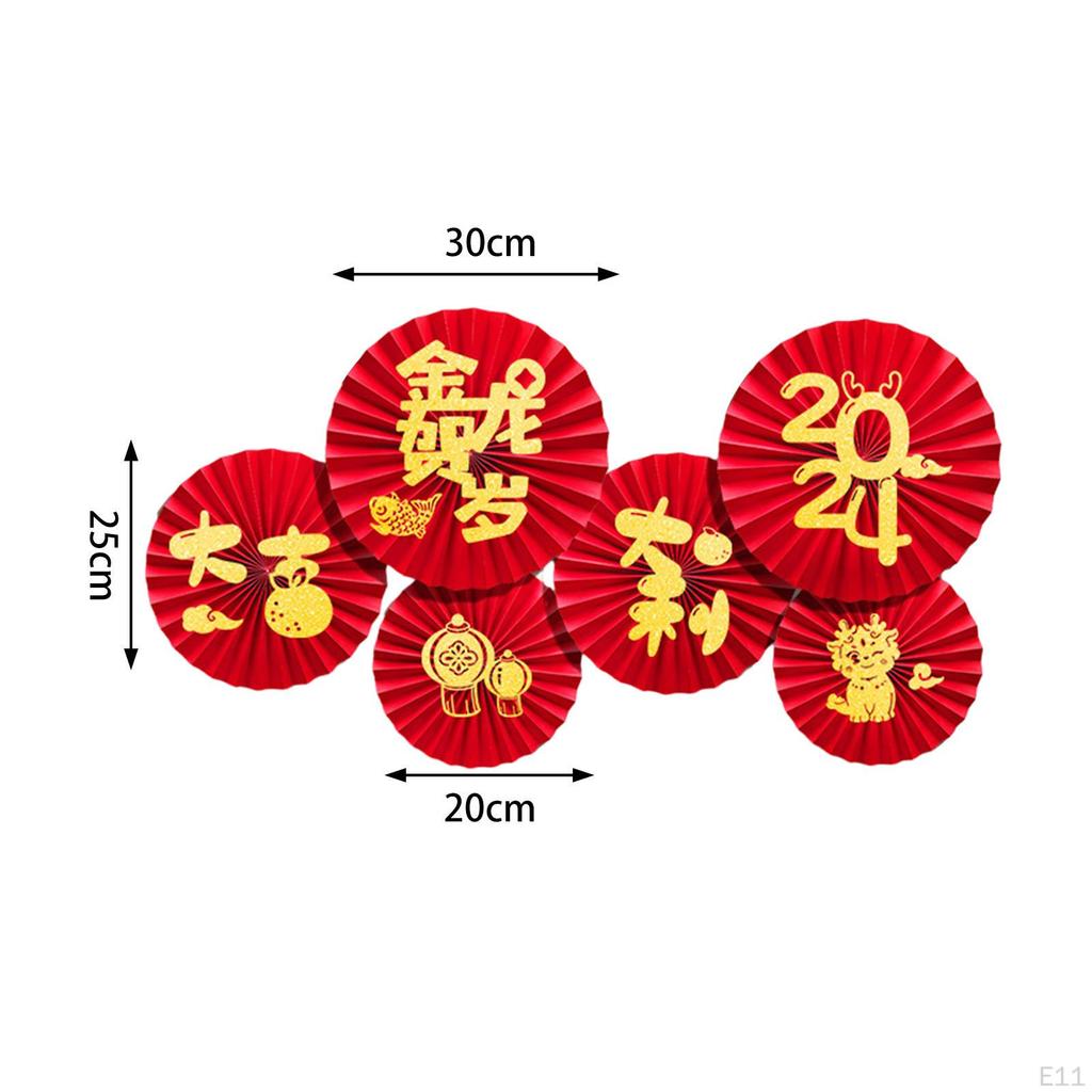 6er Pack Papierfächer Chinesisches Jahresfest Zubehör