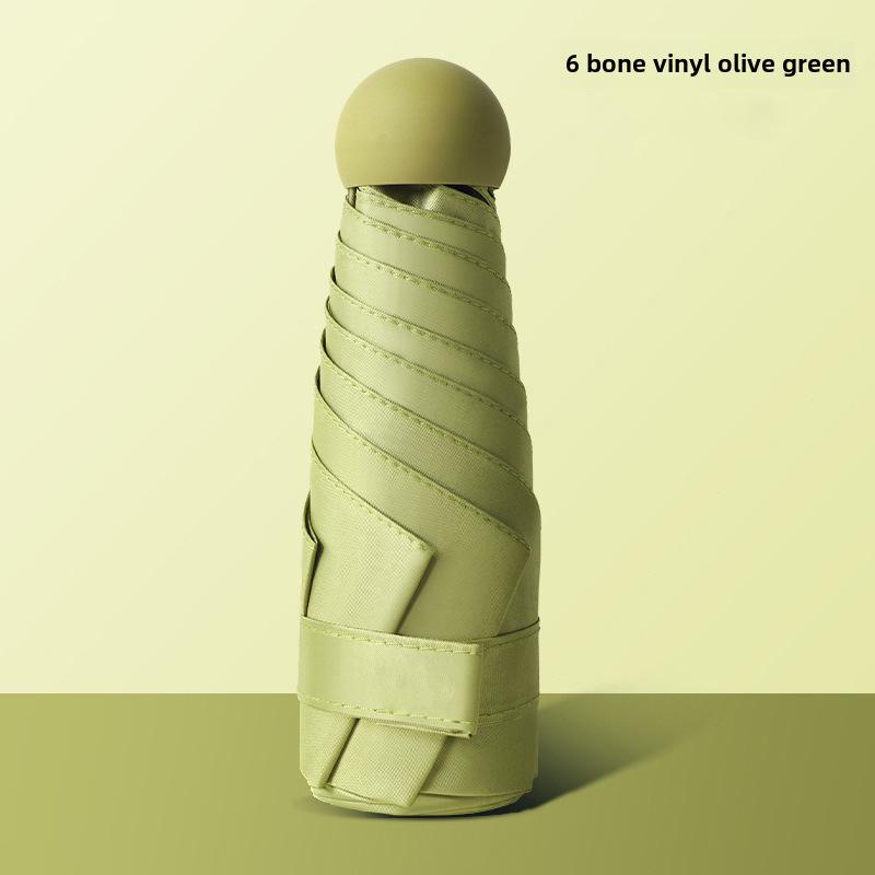 Portable Women's Sun Protection Umbrella - Mini Black Capsule Design