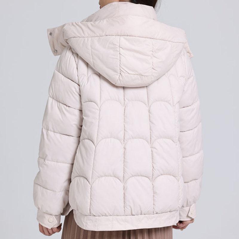 Podzimní a zimní dámské vatované a zateplené svrchní oblečení Teplé Krátké Volné Pohodlné Zapínání na zip Odstavec Klopa s kapucí Svrchní oblečení