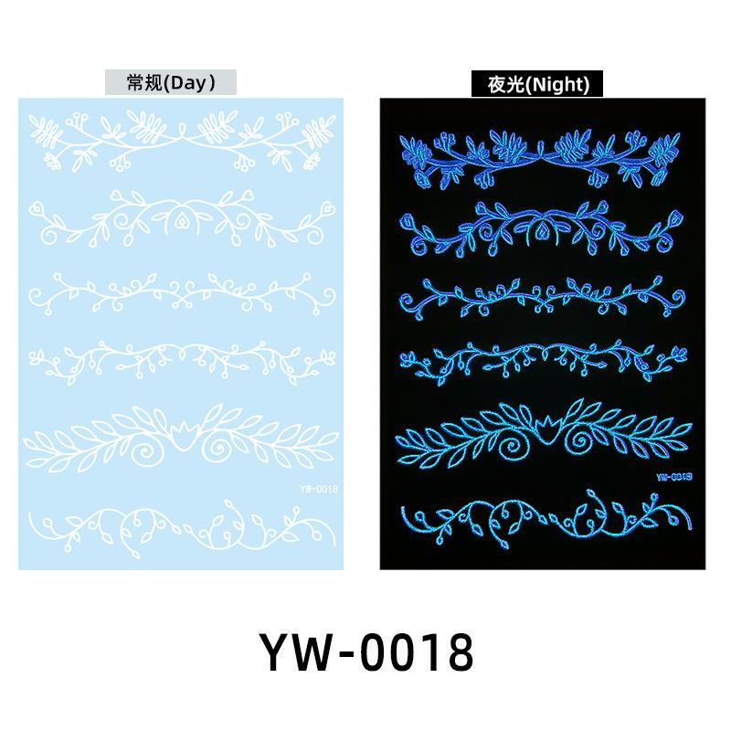 Glow In The Dark Indian Lace Tattoo Stickers - Henna Style Hand Body Art