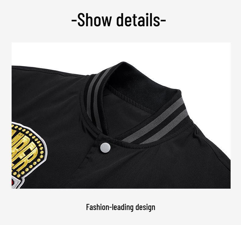 2026 Men's American Retro Digital Embroidery Baseball Jacket - Trendy, Versatile Casual Outerwear