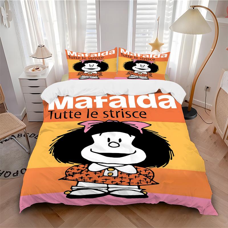 Mafalda Comic Strips Collection Print 3Pcs Bedding Setduvet Cover With 2 Bedropillowcase Home Birthday Gift