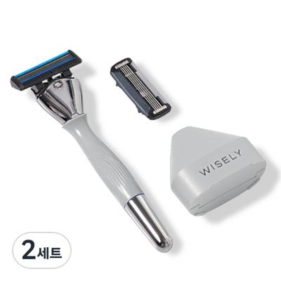 Wisely Startrakset SENS, Rakhyvelhandtag + Rakblad..., 2 set ,Koreanskt rakblad