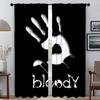 Bloody Blackout Curtains for Living Room Curtain Shades Anti-mosquito Curtains 2 Pieces Partition Halloween Decoration Kitchen