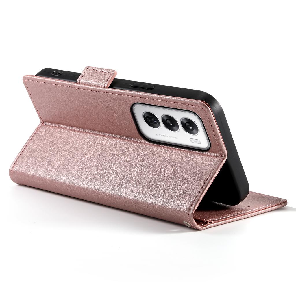 DF-010 For Oppo Reno12 5G (Global) Wallet Phone Case Stand PU Leather Flip Cover