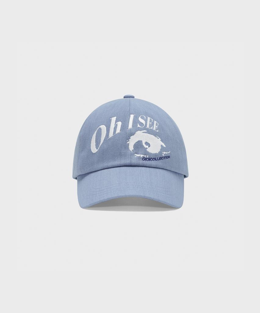 OIOI COLLECTION Vintage Denim Ball Cap Light Blue