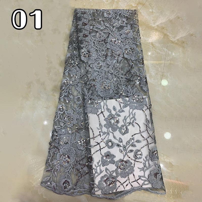 91*130cm Sequin Tulle Lace Fabric High Quality Groom Nigerian Embroidery African Lace Fabric For Diy Sewing Evening Party Dress