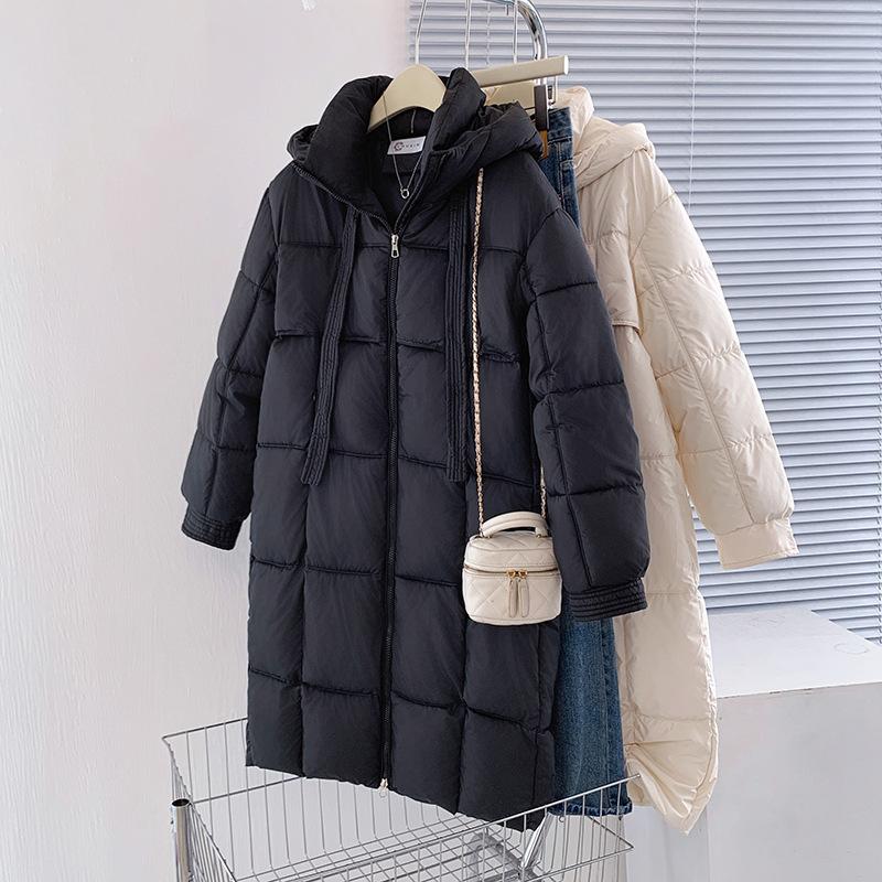 Cotton Clothes Women's 2025 Winter New Korean Edition Hooded Thickened Long Down Cotton Jacket Women's Casual Warm Jacket