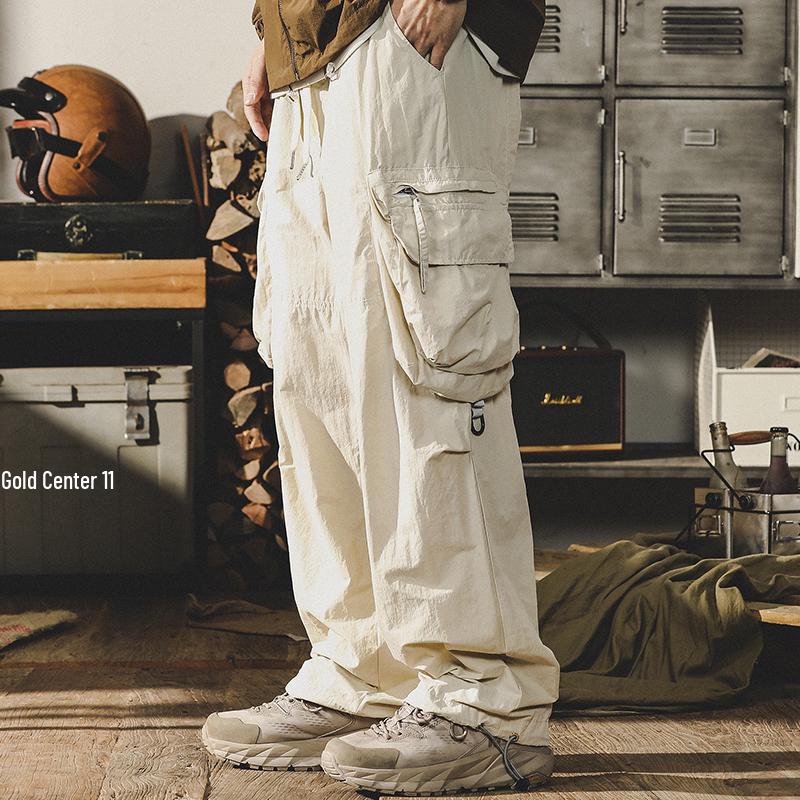 Męskie luźne spodnie spadochronowe szybkoschnące na lato