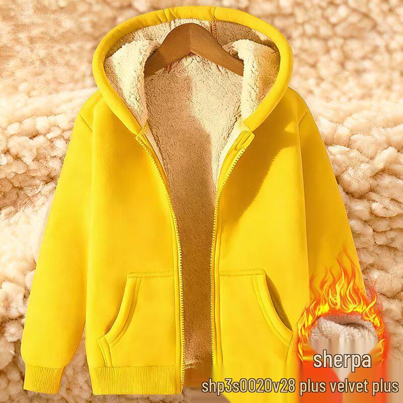 Men's Fleece-Lined Lambswool Hooded Cardigan - Autumn/Winter Fashion Trendy Loose Jacket