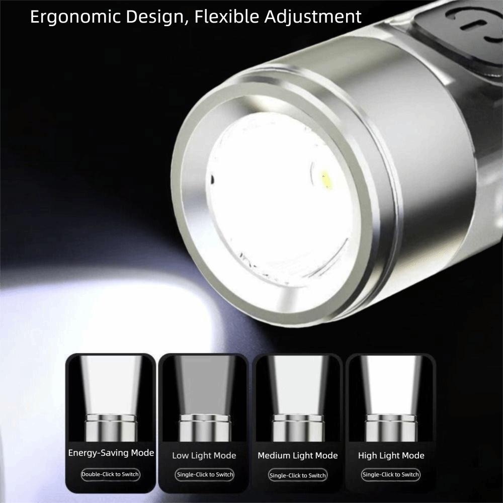 Type-C Fast Charging Mini Keychain Flashlight Rechargeable Super Bright Light Portable Torch Waterproof LED Flashlight EDC Gear