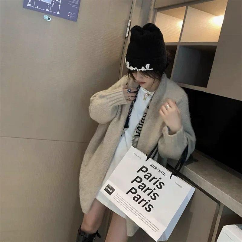 Lazy Style Gentle Cardigan: Loose, Thickened Knit Sweater for Autumn and Winter