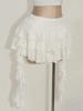 2026 Spring/Summer Women's White Lace Ruffle Mini Skirt with Safety Shorts