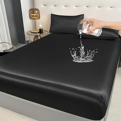Waterproof Fitted Bed Sheet With Elastic Band Black Golden White Anti-slip Adjustable Mattress Cover (Pillowcase Need Order)