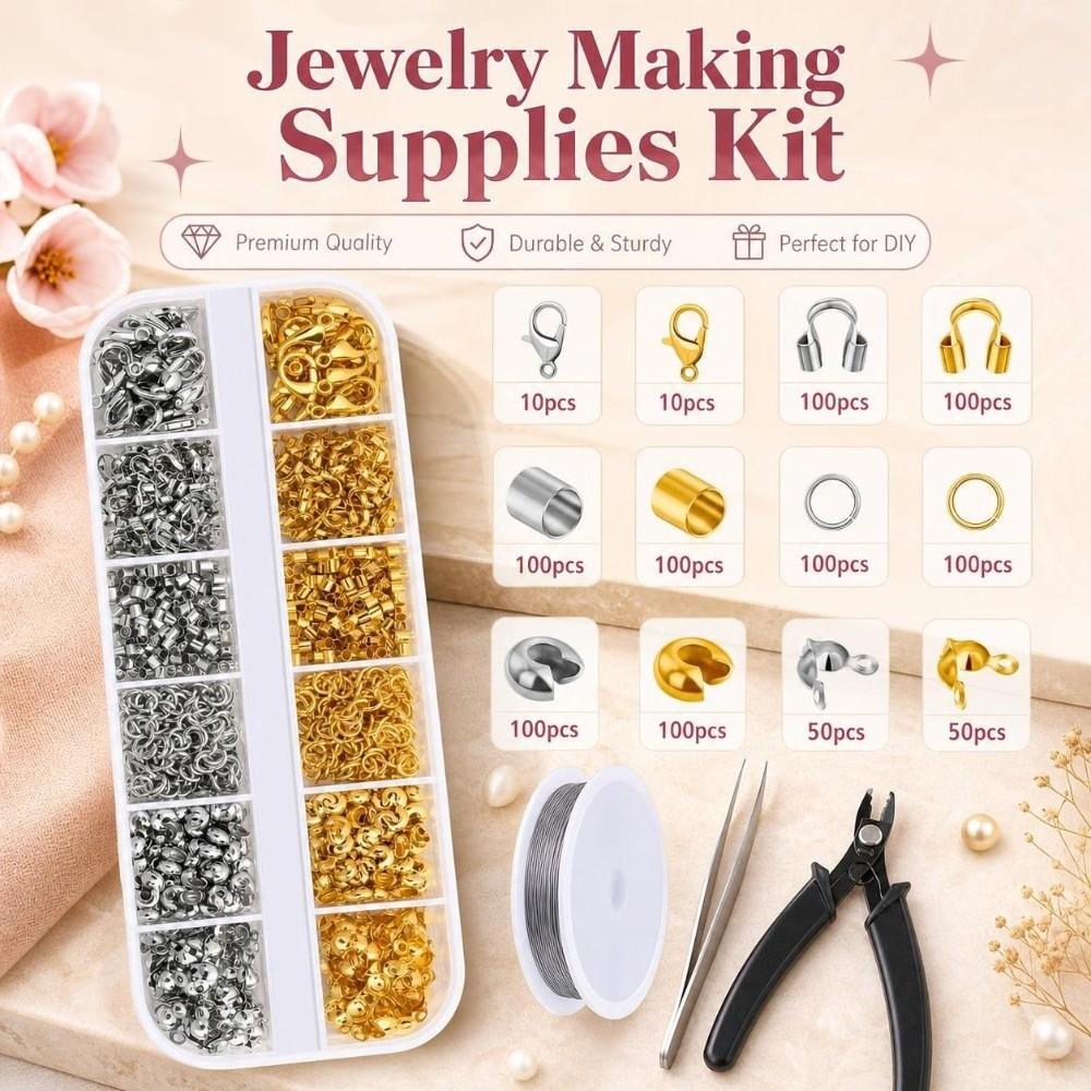 6/12 Grids Jewelry Findings Set Wire Guard Jewelry Repair Tools Necklace Repair