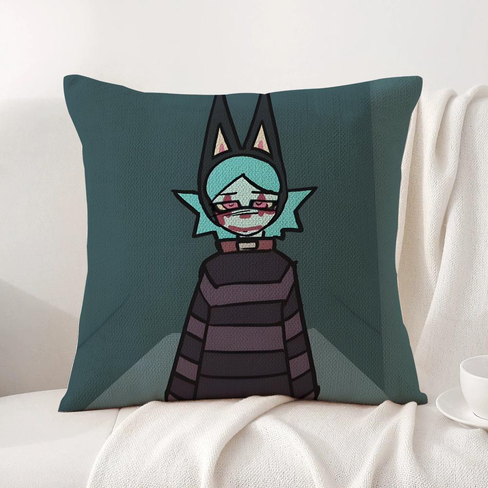Psychocuties Mimi Pillow Case Natural Linen Organic Fabric Double-Sided Printing Breathable Perfect For Home Decor