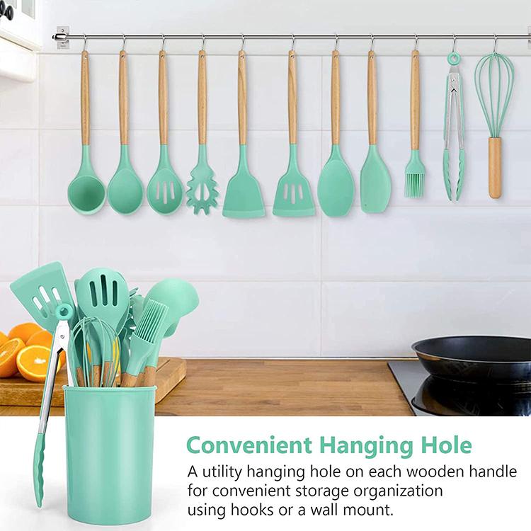 Top Seller 12 Pcs Kitchen Accessories Cooking Tools Kitchenware Silicone Kitchen Utensil Sets With Logo