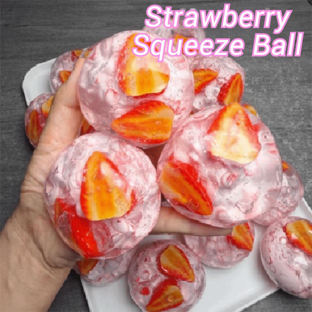 Crunchy Strawberry Squeeze Ball Sound Effects Strawberry Pinch for Kids Adults