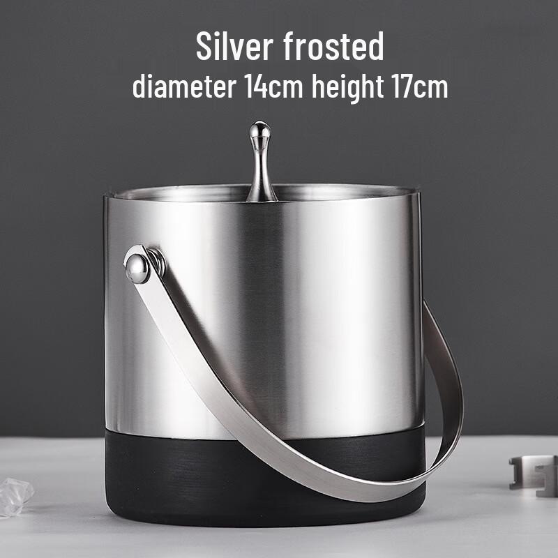 ZISIZ Double-Layer Brushed Half-Round Portable Ice Bucket