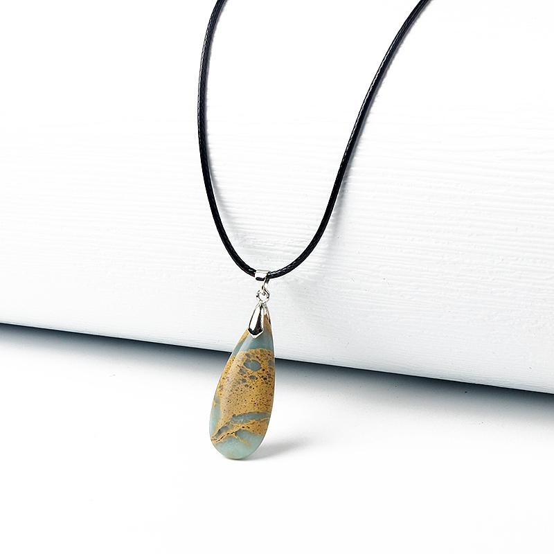 

Water-Drop Emperor Stone Pendant Necklaces for Women Reiki Nature Stone Imperial Jaspers Turquoises Necklaces Healthcare Jewelry 50cm