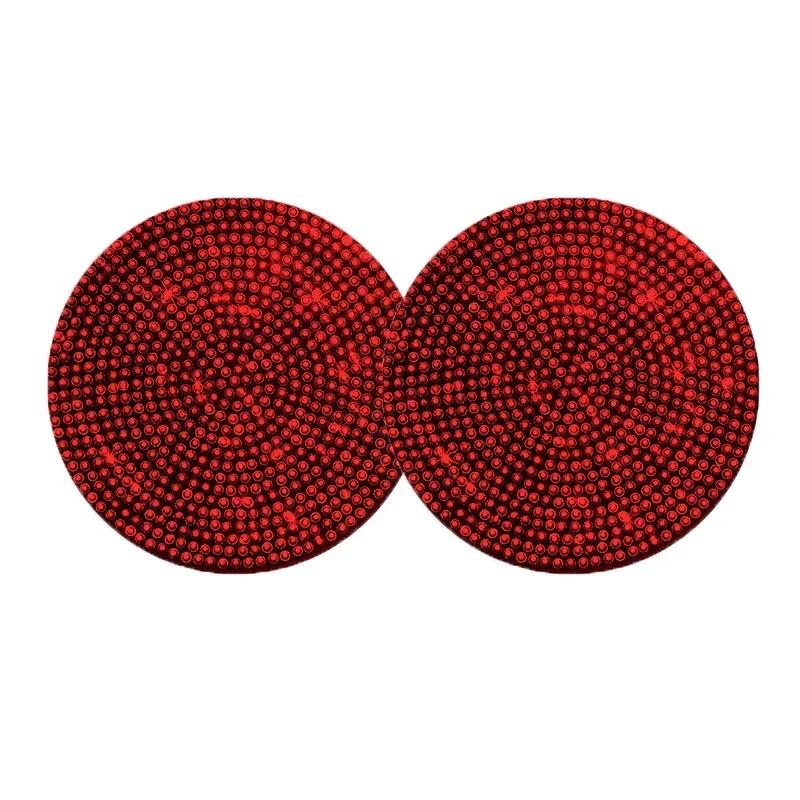 1/2Pcs Diamond Car Coaster Water Cup Slot Non-Slip Mat Bling Gadget Silica Pad Cup Holder Mat Auto Interior Accessories