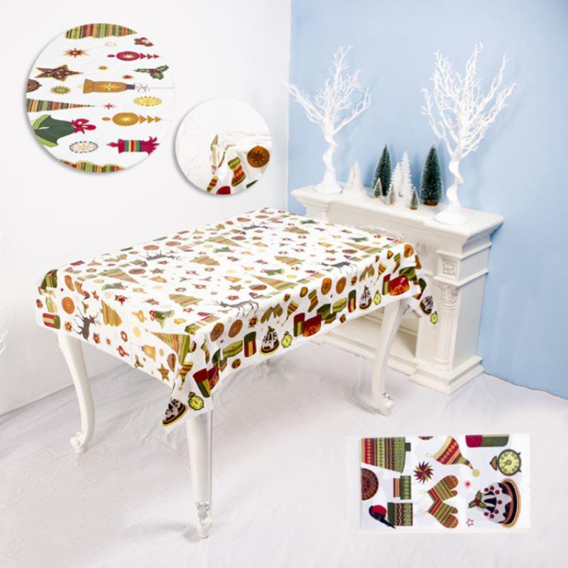Christmas Printed Tablecloth Creative Pvc Christmas Table Tablecloth Christmas Tabletop Disposable Tablecloth
