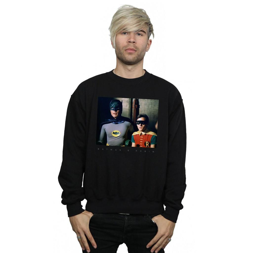 DC Comics Mens Batman TV Series Dynamic Duo Photograph Sweatshirt