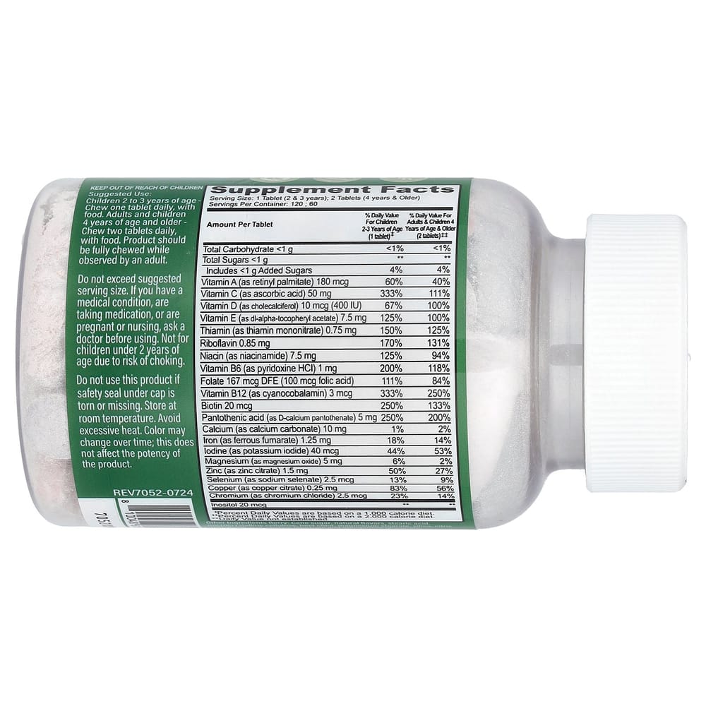 YumVs Iron-Enriched Multivitamin & Multimineral Grape Berry Flavored Chewables 120 Tablets