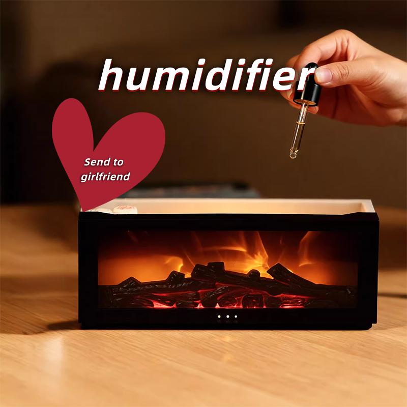 Fireplace imitation flame humidifier home bedroom colorful atmosphere lamp high-value essential oil aromatherapy machine