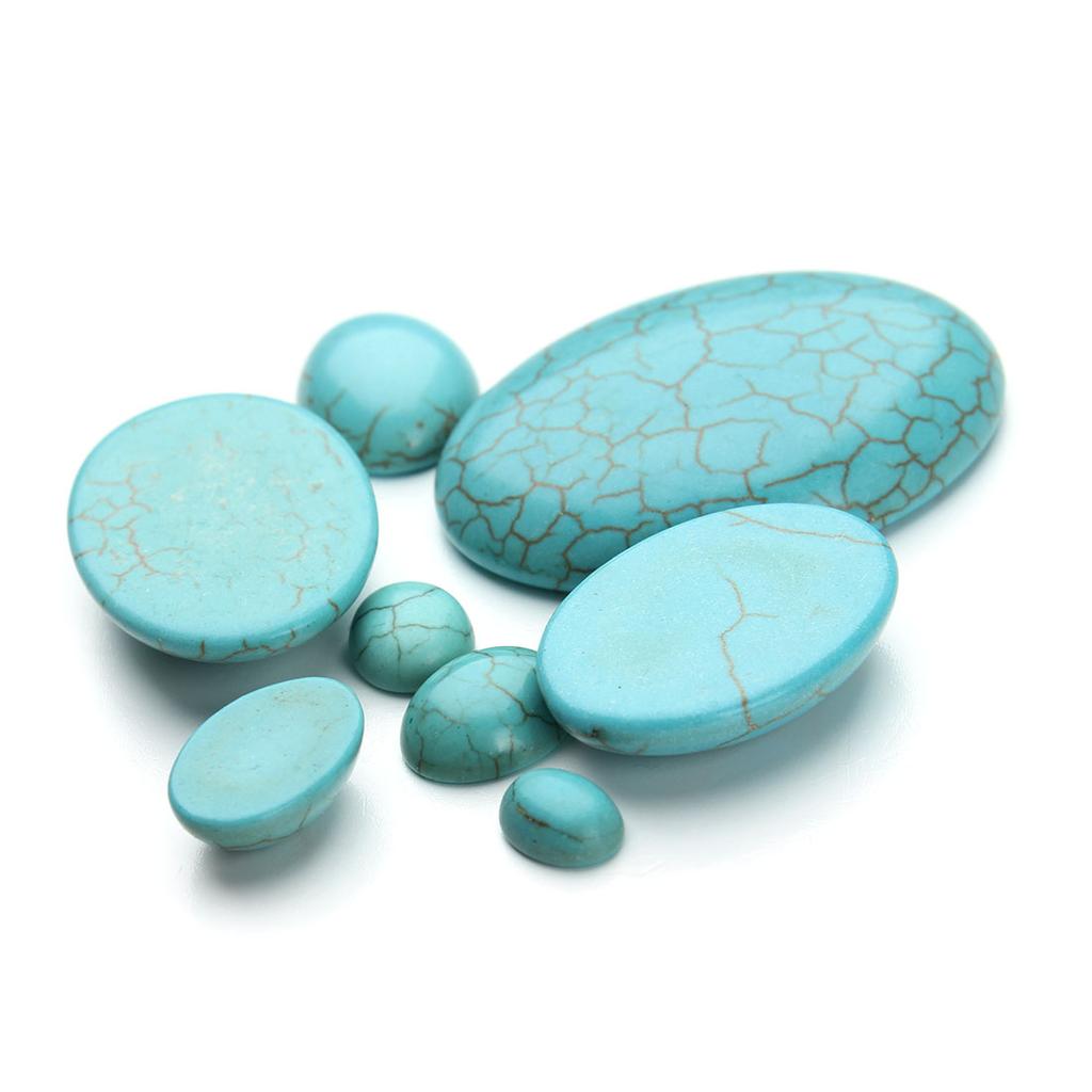 10pcs/Lot Oval Turquoises Cabochons Cameo For Jewelry Making Natural Stone Beads Cabochon Flatback Cabochon DIY Necklace Rings