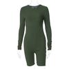 Ladie Long Sleeve Yoga Jumpsuit Sexy Female Tight Solid Color Jumpsuit