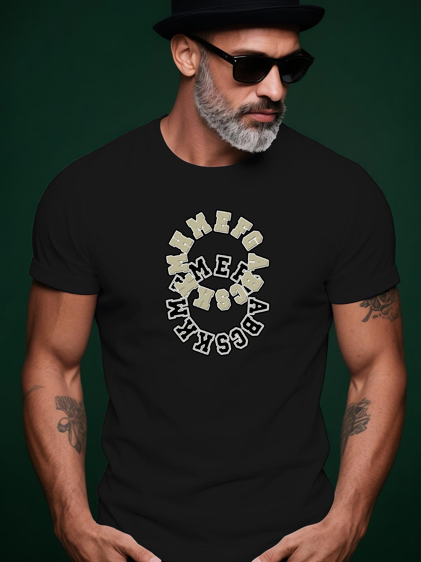 Round Neck Short Sleeve Tshirt with English Typography De... S