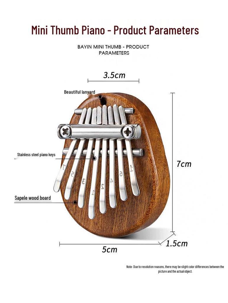 Portable 8-Note Mini Crystal Kalimba: Solid Wooden Finger Thumb Piano