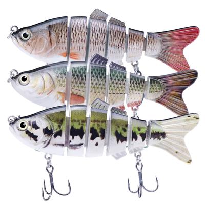 Set of 3 Artificial Baits Kit 10cm 17g Sinking Swimbait Crankbaits Premium Wobbler Lures for Pike Fishing
