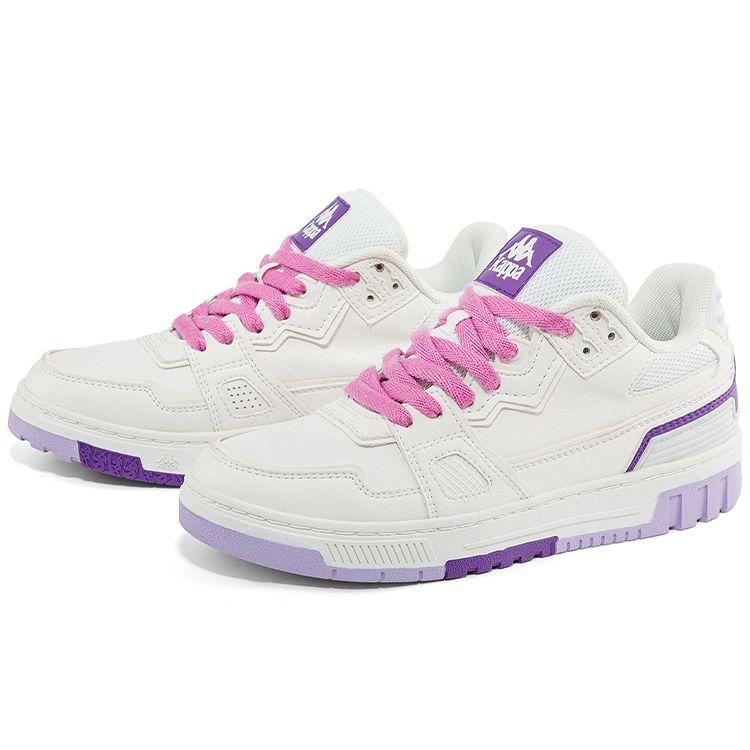 Kappa Non-Slip Wear-Resistant Low-Top Skate Shoes Women sneaker White Purple K0C85CS31-012