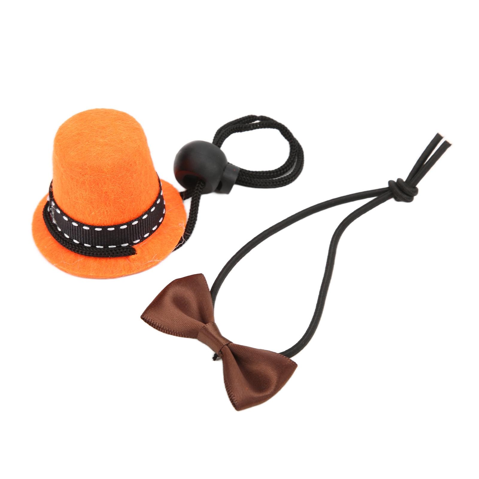 

Reptile Hat and Bowtie Adjustable Small Animals Mini Top Hat Bowtie for Reptile Lizards HamsterOrange Hat and Coffee